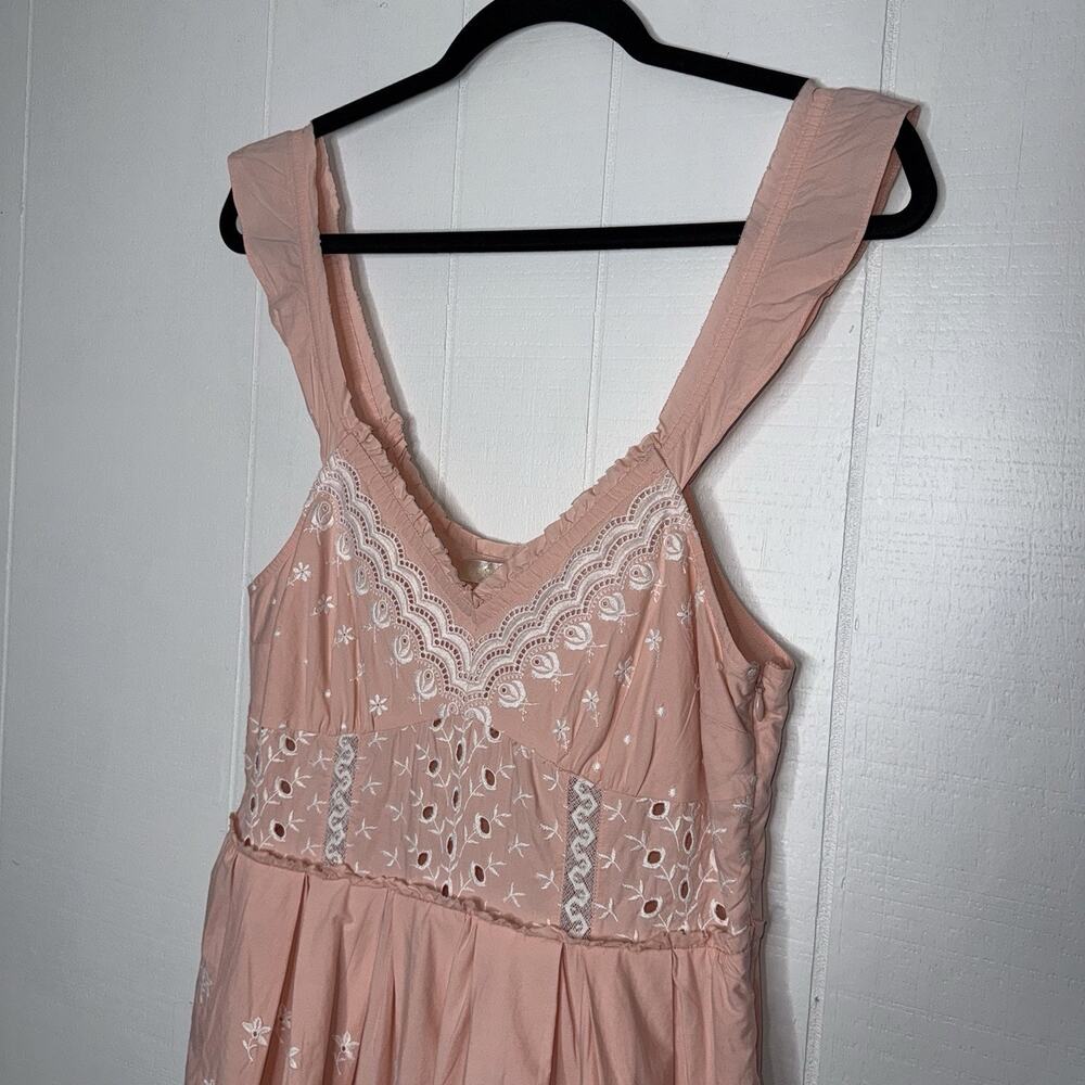 Love Shack Fancy Women’s Mochi Cotton Eyelet Mini Dress Romantic Pink Size 6 - Picture 5 of 8